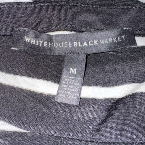 White House Black Market Black & White Striped Top (Size M) - Picture 5 of 5